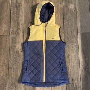 Flag Nor Fail Vest in soft yellow and blue